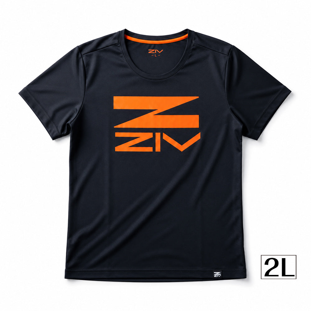 ZIV涼感圓領T-shirt 黑橘 (男款)